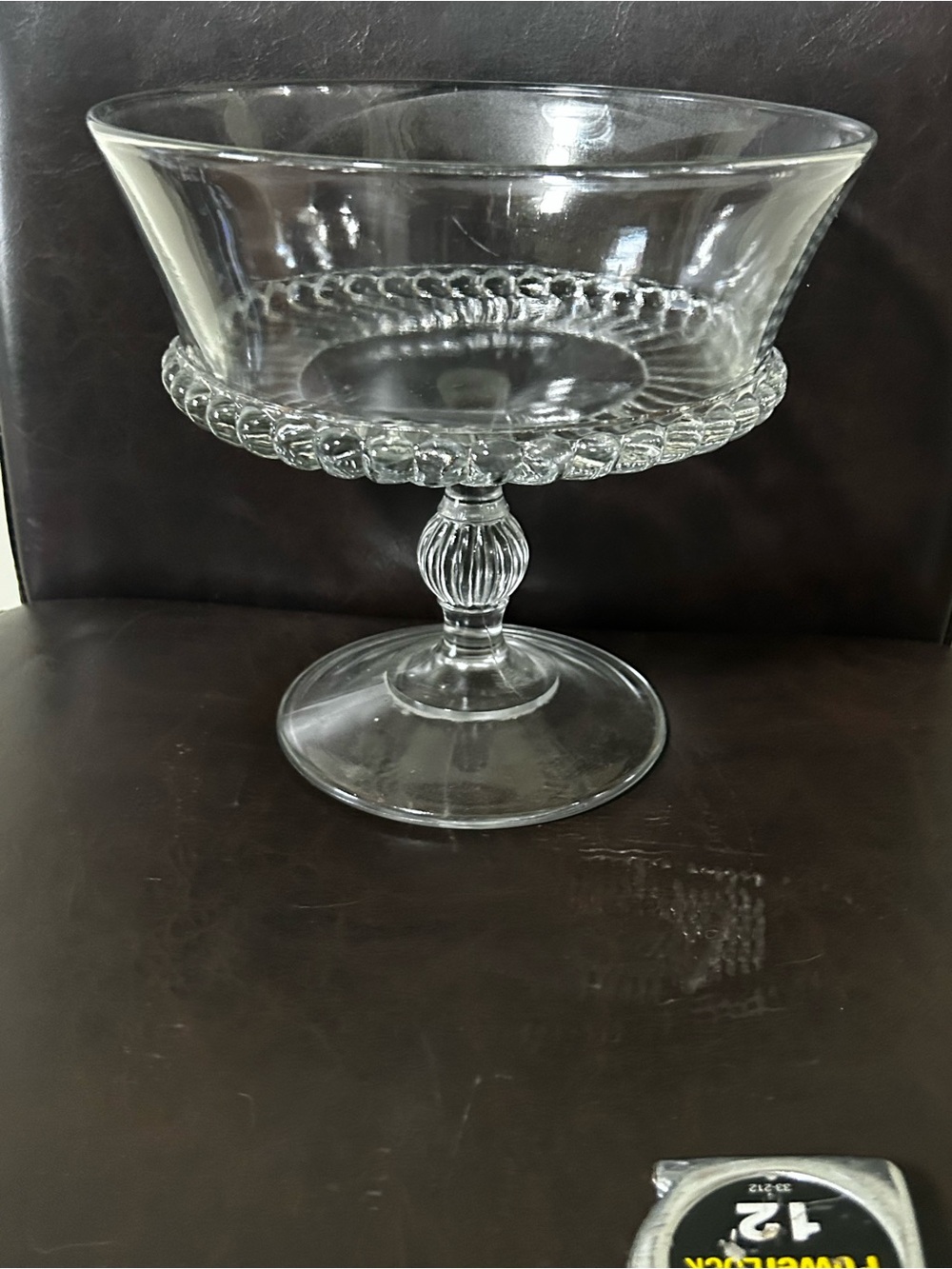EAPG Windsor Glass Swirl Edge Compote Cake Cake Parfait Pedestal Band